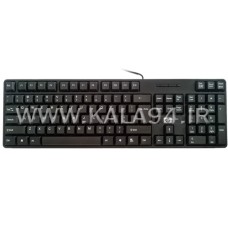 کیبورد سیمی HP H-880 / حروف انگلیسی و لیبل فارسی / کابل کنفی بسیار مقاوم / درگاه USB نویزگیر